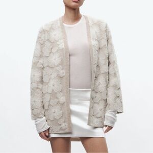ZARA KNIT CARDIGAN W/ PEARL DETAILING